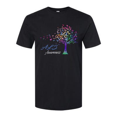 Tree Ribbon ALS Awareness Softstyle CVC T-Shirt