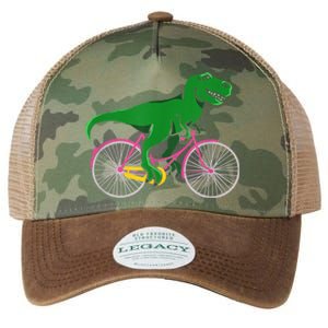 TRex Riding A Bike Funny Trex Dinosaur Bicycle Rider Legacy Tie Dye Trucker Hat