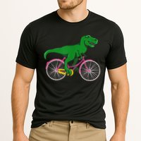 TRex Riding A Bike Funny Trex Dinosaur Bicycle Rider Cooling Performance Crew T-Shirt