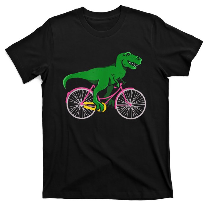 TRex Riding A Bike Funny Trex Dinosaur Bicycle Rider T-Shirt