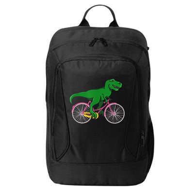 TRex Riding A Bike Funny Trex Dinosaur Bicycle Rider City Backpack