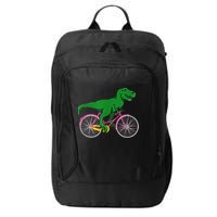 TRex Riding A Bike Funny Trex Dinosaur Bicycle Rider City Backpack