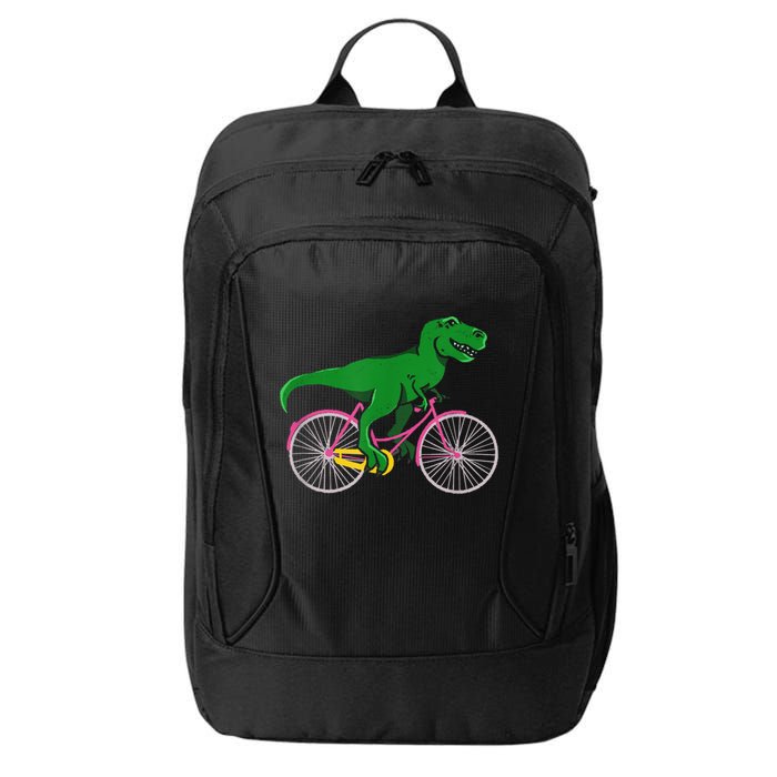 TRex Riding A Bike Funny Trex Dinosaur Bicycle Rider City Backpack
