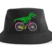 TRex Riding A Bike Funny Trex Dinosaur Bicycle Rider Sustainable Bucket Hat