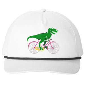 TRex Riding A Bike Funny Trex Dinosaur Bicycle Rider Snapback Five-Panel Rope Hat