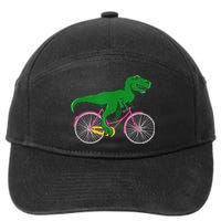 TRex Riding A Bike Funny Trex Dinosaur Bicycle Rider 7-Panel Snapback Hat