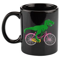 TRex Riding A Bike Funny Trex Dinosaur Bicycle Rider 11oz C Handle Ceramic Mug