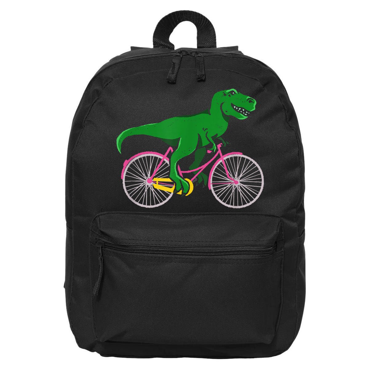 TRex Riding A Bike Funny Trex Dinosaur Bicycle Rider 16 in Basic Backpack