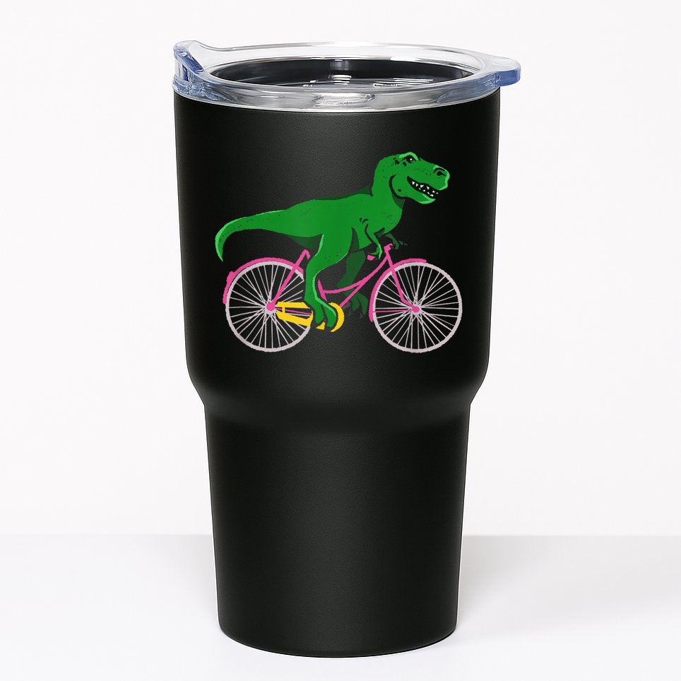 TRex Riding A Bike Funny Trex Dinosaur Bicycle Rider Tumbler