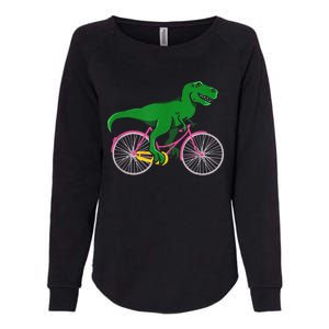 TRex Riding A Bike Funny Trex Dinosaur Bicycle Rider Womens California Wash Sweatshirt