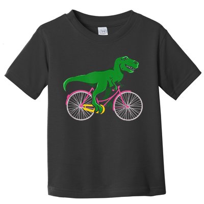TRex Riding A Bike Funny Trex Dinosaur Bicycle Rider Toddler T-Shirt