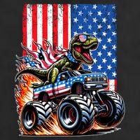 Trex Riding American Monster Truck Usa Flag Hat