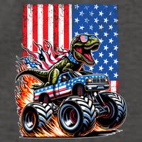 Trex Riding American Monster Truck Usa Flag Vector Backpack