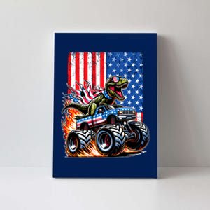 Trex Riding American Monster Truck Usa Flag Canvas