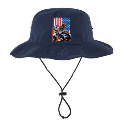 Trex Riding American Monster Truck Usa Flag Legacy Cool Fit Booney Bucket Hat