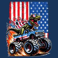 Trex Riding American Monster Truck Usa Flag Baby Bodysuit