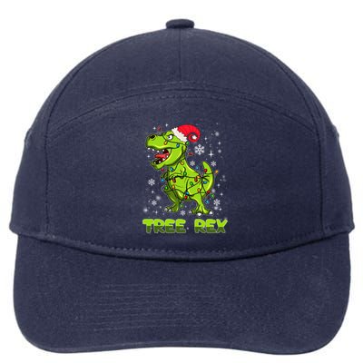 Tree Rex Animal Pun Funny Dinosaur Christmas Pajama Great Gift 7-Panel Snapback Hat