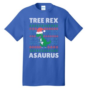 Tree Rex A Saurus Funny Christmas Dinosaur Gift Tall T-Shirt