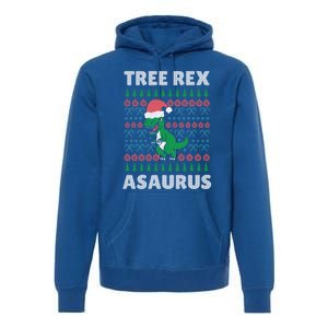 Tree Rex A Saurus Funny Christmas Dinosaur Gift Premium Hoodie