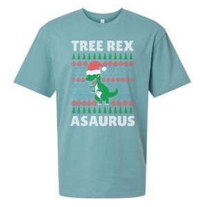 Tree Rex A Saurus Funny Christmas Dinosaur Gift Sueded Cloud Jersey T-Shirt