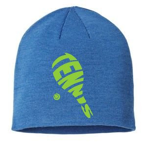 Tennis Racket And Tennis Ball Tennis Graphic Gift Sustainable Beanie