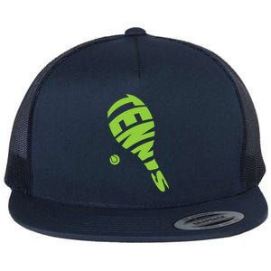 Tennis Racket And Tennis Ball Tennis Graphic Gift Flat Bill Trucker Hat