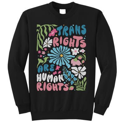 Transg Right Are Human Rights Boho Flower Pride Month Sweatshirt