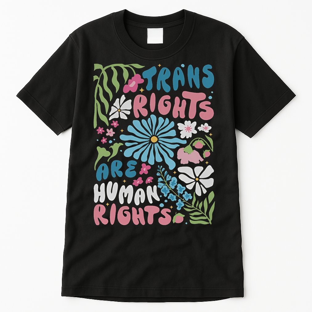Transg Right Are Human Rights Boho Flower Pride Month Tall T-Shirt