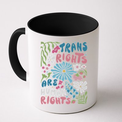 Transg Right Are Human Rights Boho Flower Pride Month Mug