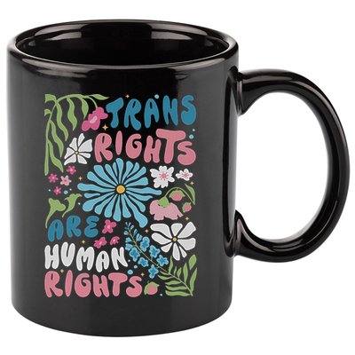 Transg Right Are Human Rights Boho Flower Pride Month 11oz C Handle Ceramic Mug
