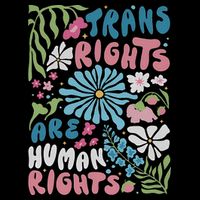 Transg Right Are Human Rights Boho Flower Pride Month Drawstring Bag