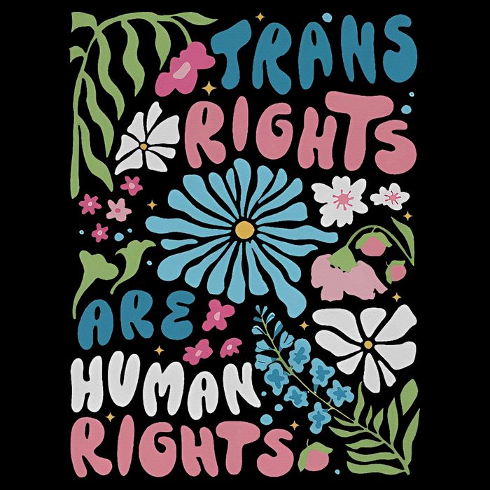 Transg Right Are Human Rights Boho Flower Pride Month Drawstring Bag