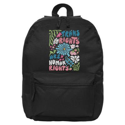 Transg Right Are Human Rights Boho Flower Pride Month 16 in Basic Backpack