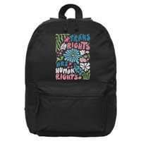Transg Right Are Human Rights Boho Flower Pride Month 16 in Basic Backpack