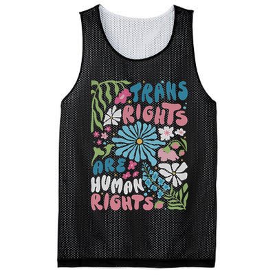 Transg Right Are Human Rights Boho Flower Pride Month Mesh Reversible Basketball Jersey Tank
