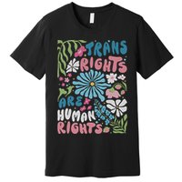 Transg Right Are Human Rights Boho Flower Pride Month Premium T-Shirt