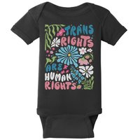 Transg Right Are Human Rights Boho Flower Pride Month Baby Bodysuit