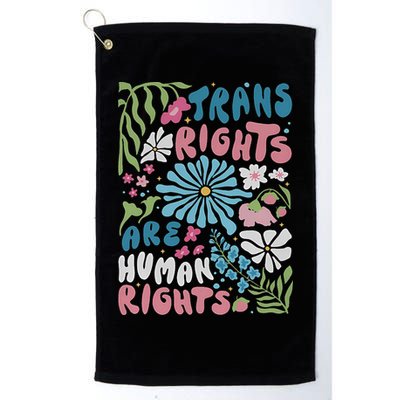 Transg Right Are Human Rights Boho Flower Pride Month Golf Towel