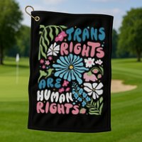 Transg Right Are Human Rights Boho Flower Pride Month Golf Towel