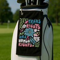 Transg Right Are Human Rights Boho Flower Pride Month Golf Towel