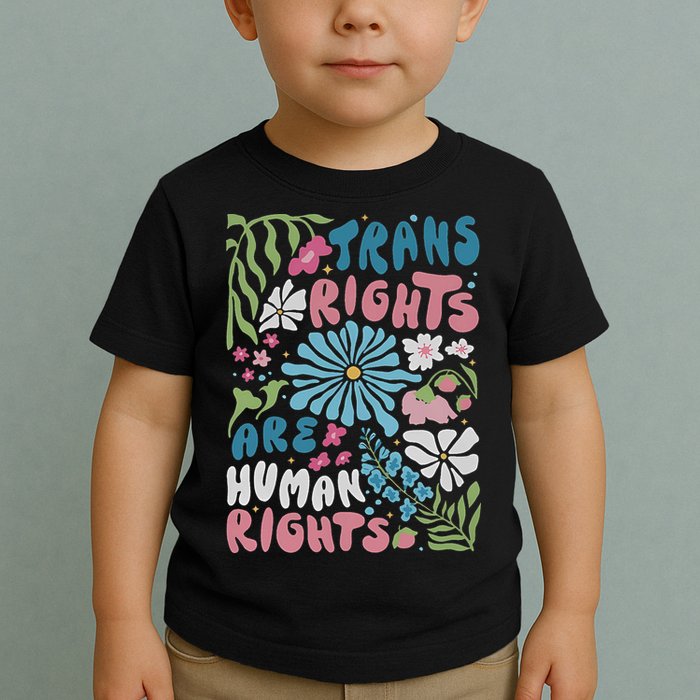 Transg Right Are Human Rights Boho Flower Pride Month Toddler T-Shirt