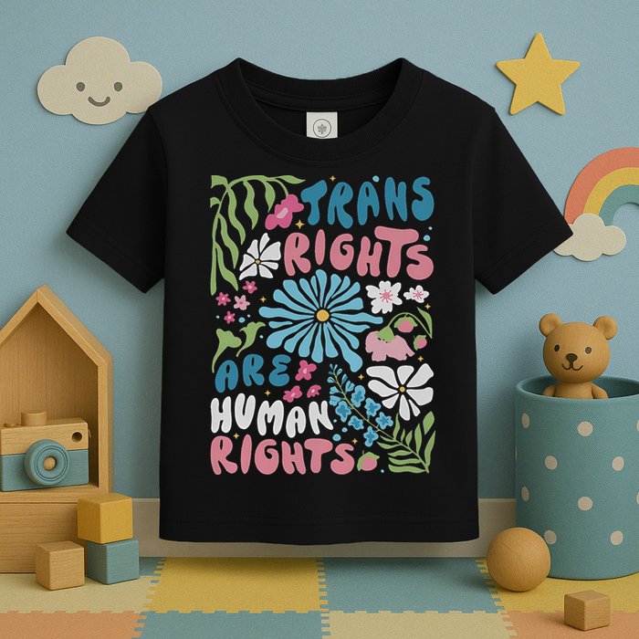 Transg Right Are Human Rights Boho Flower Pride Month Toddler T-Shirt