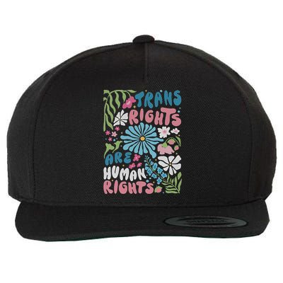 Transg Right Are Human Rights Boho Flower Pride Month Wool Snapback Cap