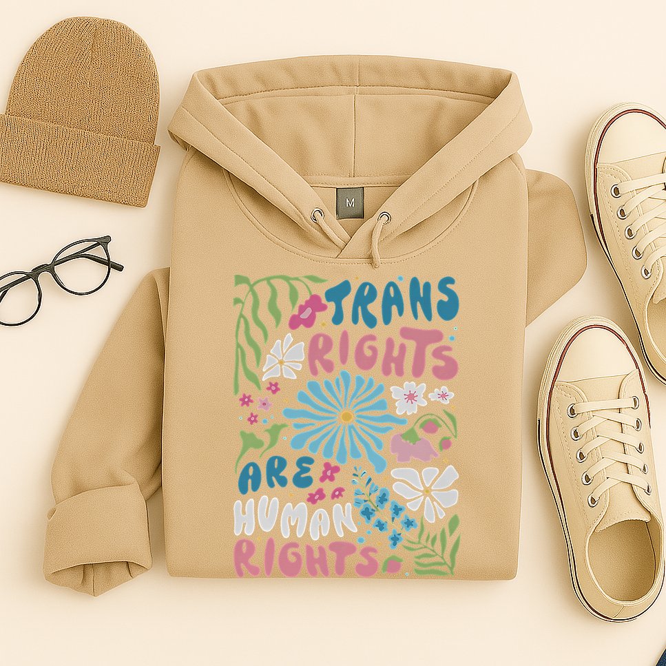 Transg Right Are Human Rights Boho Flower Pride Month Hoodie