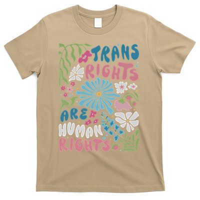 Transg Right Are Human Rights Boho Flower Pride Month T-Shirt