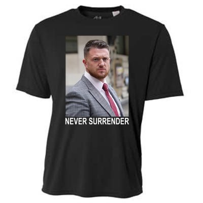 Tommy Robinson And Trump Mugshot Never Surrender Cooling Performance Crew T-Shirt