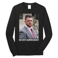 Tommy Robinson And Trump Mugshot Never Surrender Long Sleeve Shirt