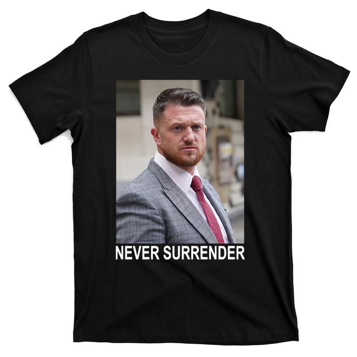 Tommy Robinson And Trump Mugshot Never Surrender T-Shirt