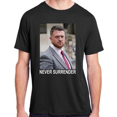 Tommy Robinson And Trump Mugshot Never Surrender Adult ChromaSoft Performance T-Shirt