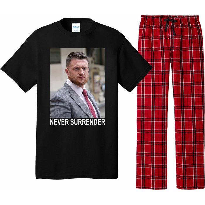 Tommy Robinson And Trump Mugshot Never Surrender Pajama Set